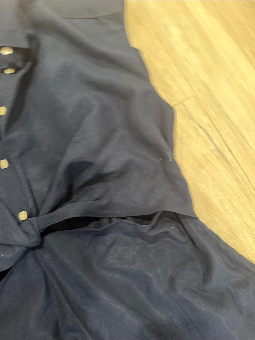 Old Navy Navy Button-Tie Midi Dress - Picture 3 of 5